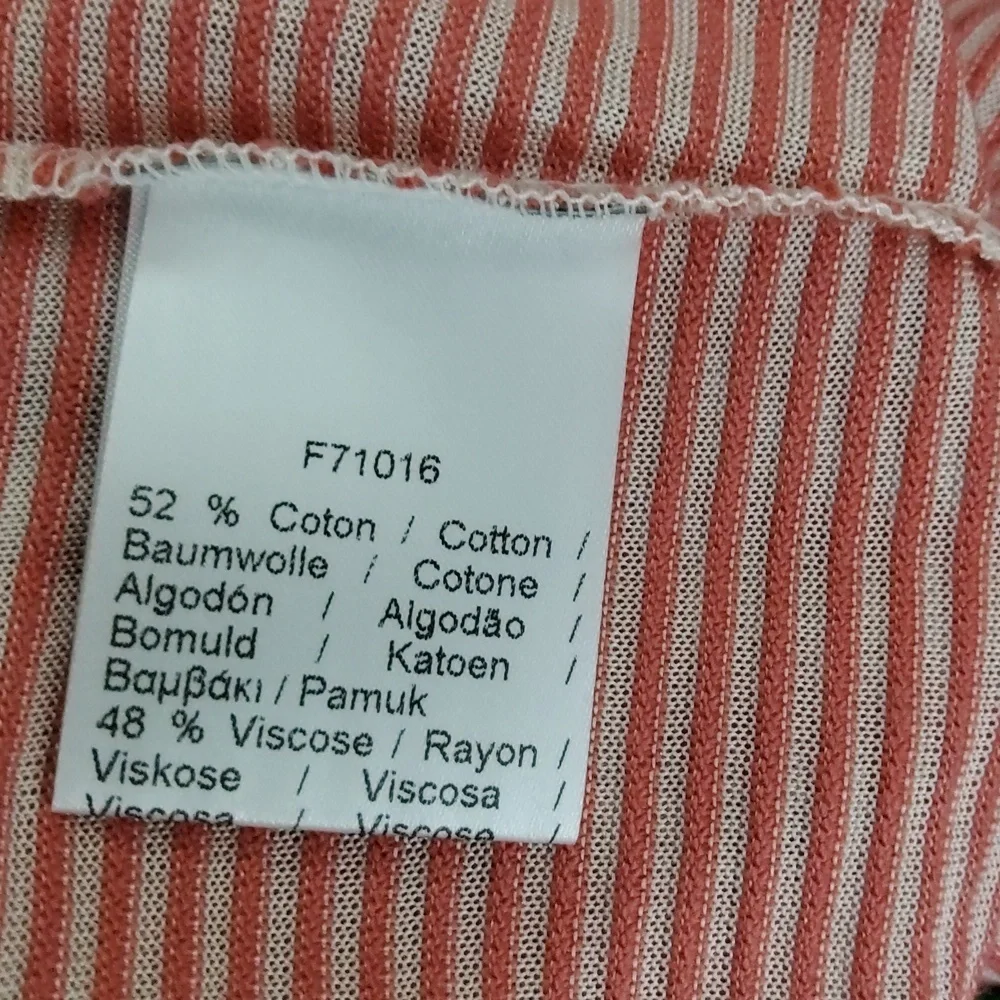 Lacoste Girls Pink Striped V-Neck Top Size 32/14